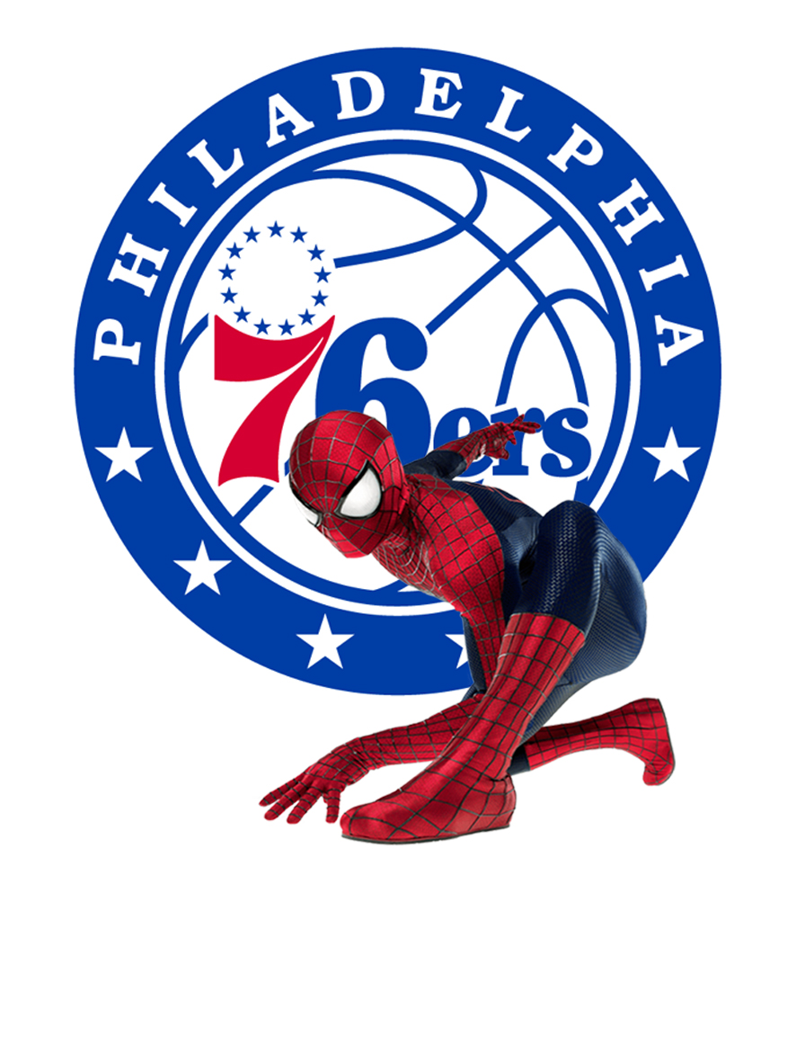 Philadelphia 76ers Spider Man Logo vinyl decal